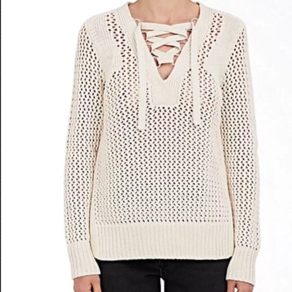 10 Crosby Derek Lam Sweaters - Derek Lam 10 Crosby Lace Up Cotton Sweater size M